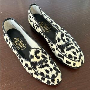 New Belgian shoes Black and White Leopard Print Shoes 6